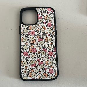 Floral Pattern Pink & Orange iPhone 12 Case - Protective Soft Shell